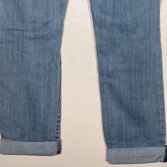 Kut From The Kloth Size 8 Distressed Rolled Cuff Blue Denim Jeans Women - Picture 6 of 15